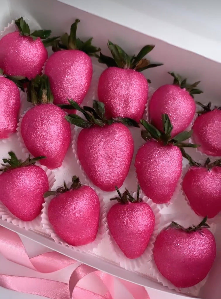 Pink Edible Glitter strawberries 